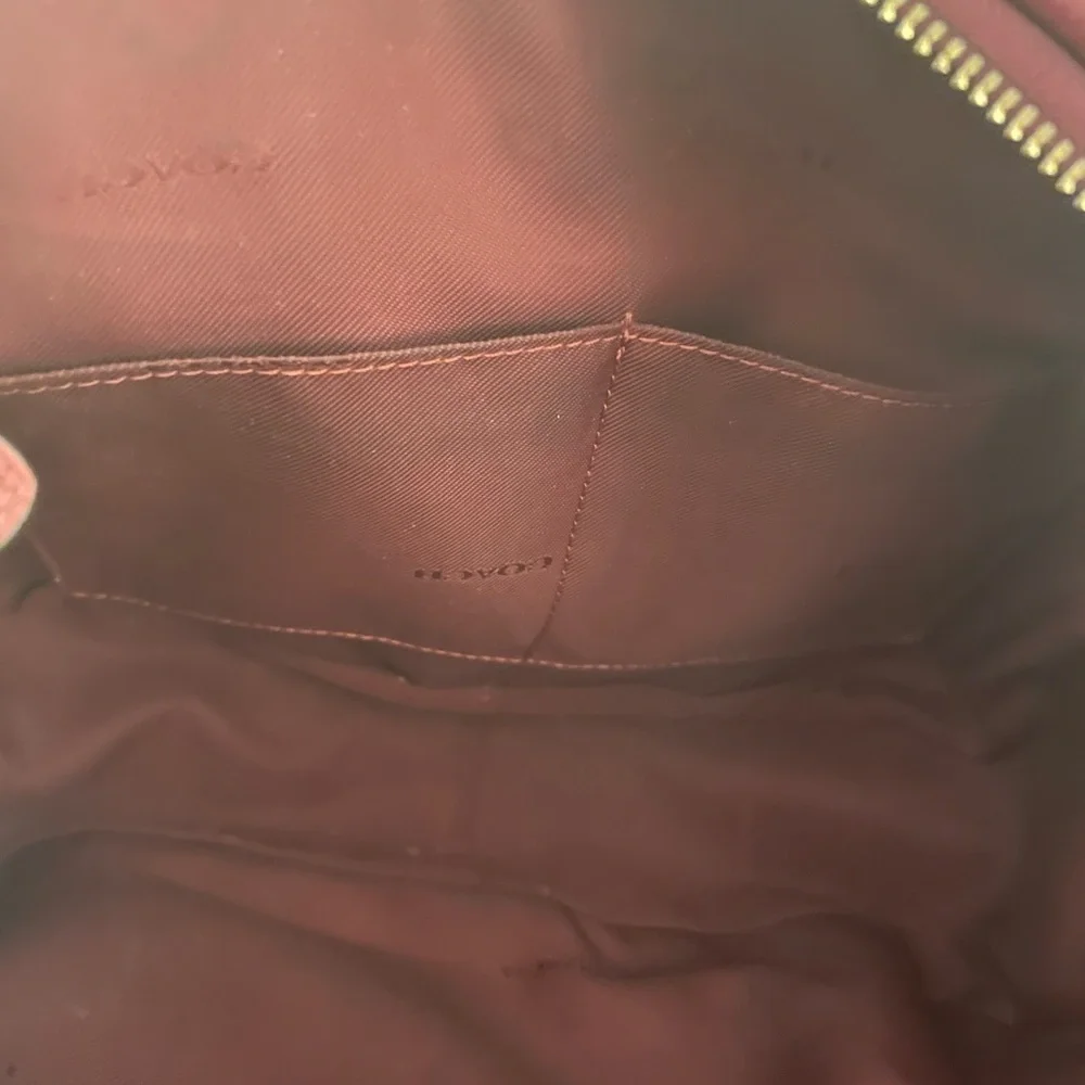 EUC Coach Central Satchel in Deep Red Polished Pebble 37154